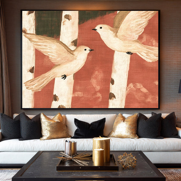 Birch Forest Duet - Modern Minimalist Nature Wall Art