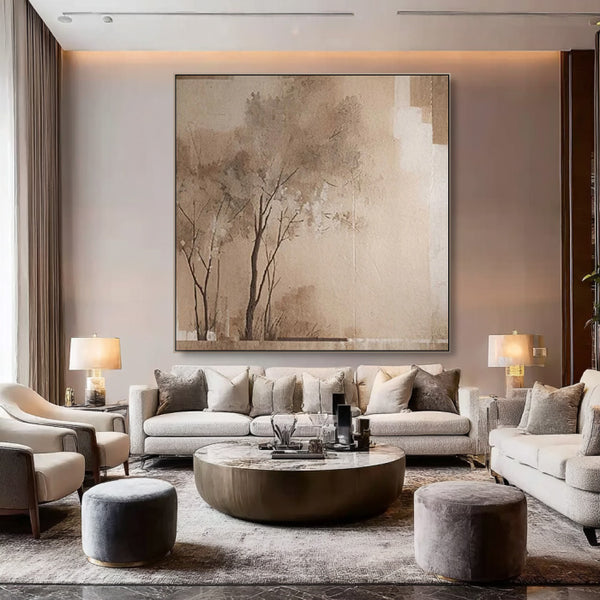 Khaki Echoes - Wabi Sabi Abstract Earthy Landscape Wall Art