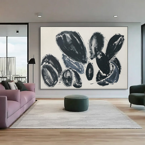 Engraving of Time - Hand Painted Ink Splash Abstract  Wall Art