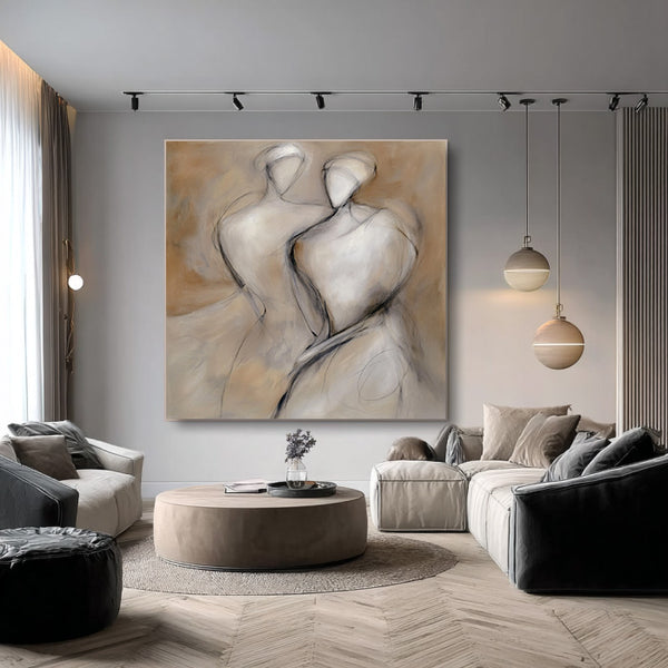 Tribal Imprint - Impasto Abstract Textured Figure Wall Art