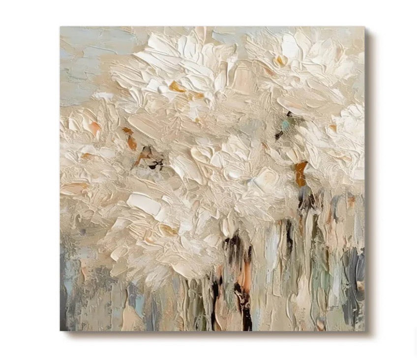 Abstract Art Painting - Ivory Garden