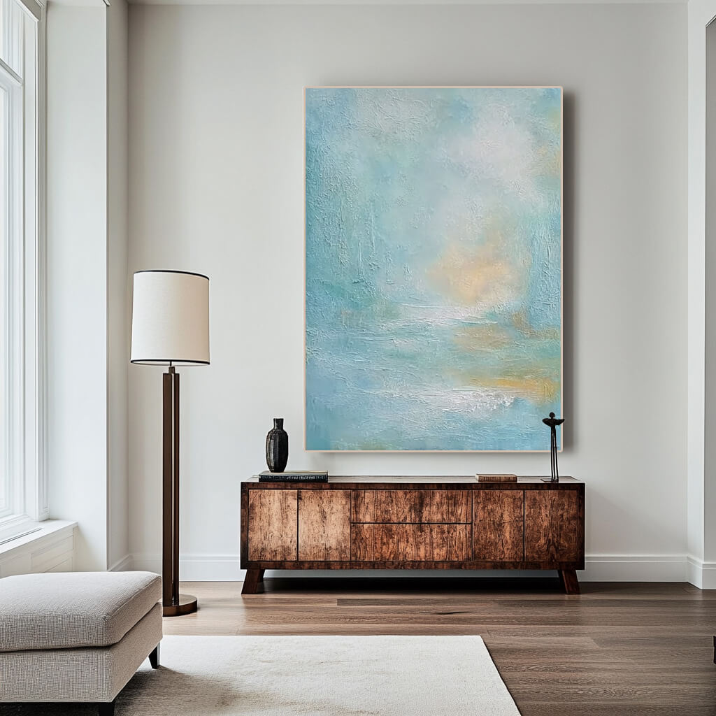 A Lyric II large lyrical abstract painting with soft linear texture