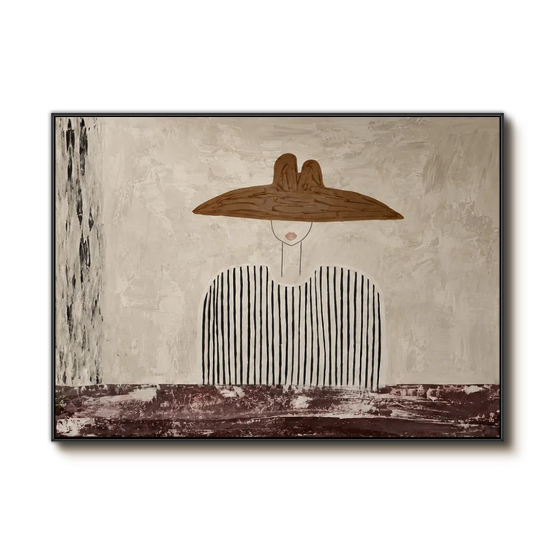 minimalist Western cowboy portrait wall art on a clean white background