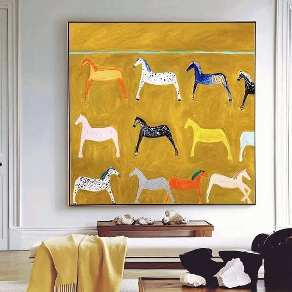 Abstract Wall Art - Horse Pals - Hues Art Lab