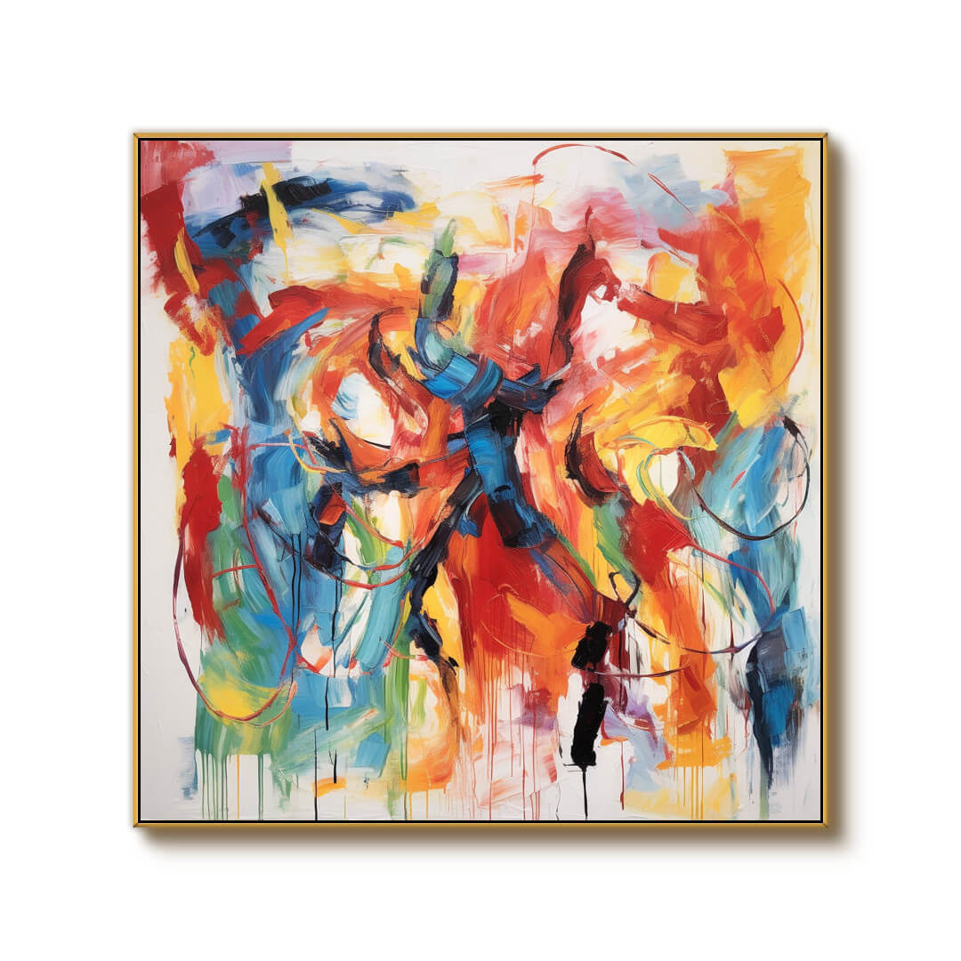 Colorful Abstract Art Canvas Painting - All Messed Up - Hues Art Lab