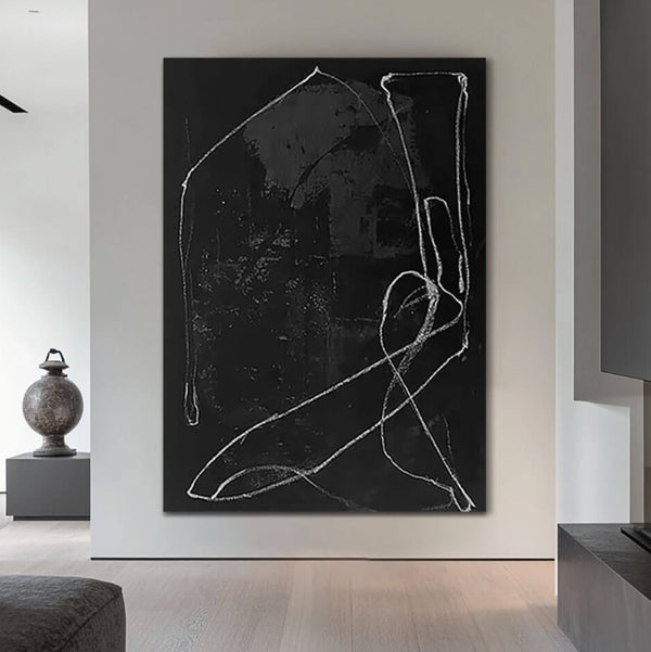 Alternate Black - Modern Minimalist Abstract Art Painting