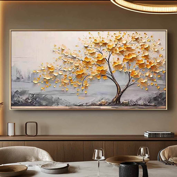 Large Textured Landscape Wall Art Painting - An Autumn Song - Hues Art Lab