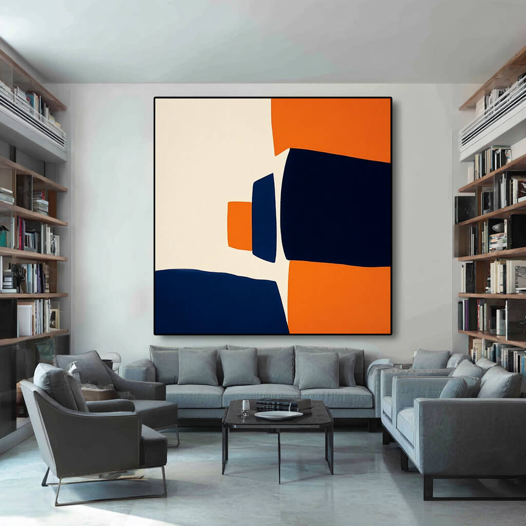 Architecture of Color I framed canvas print styled in a modern interior