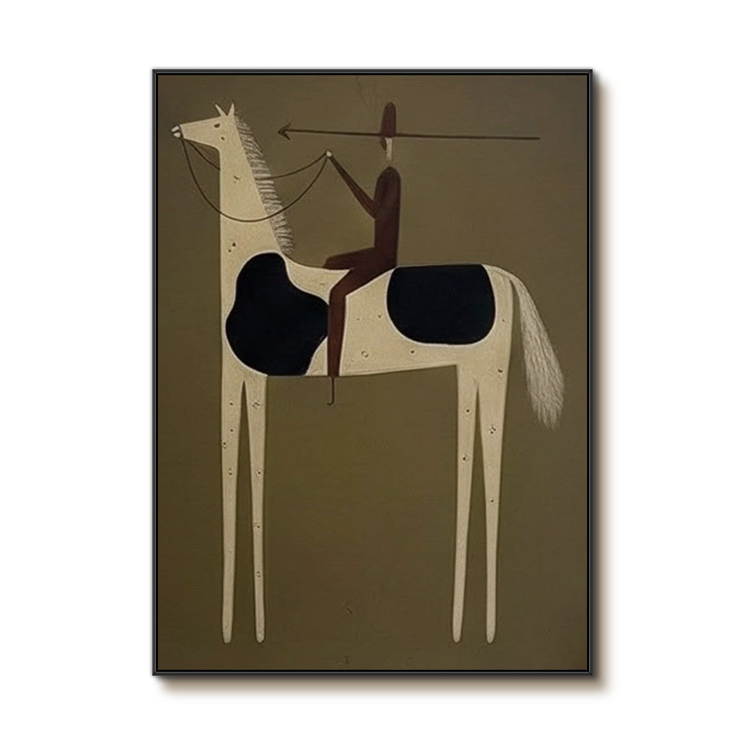 Arrow Across the Plains horse and rider painting on a white background