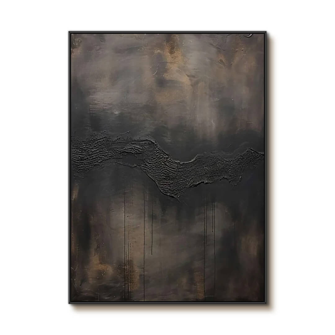Charcoal Grey Abstract Art - Industrial Style Textured Canvas Painting for Home or Office - Ash Vein - Hues Art Lab