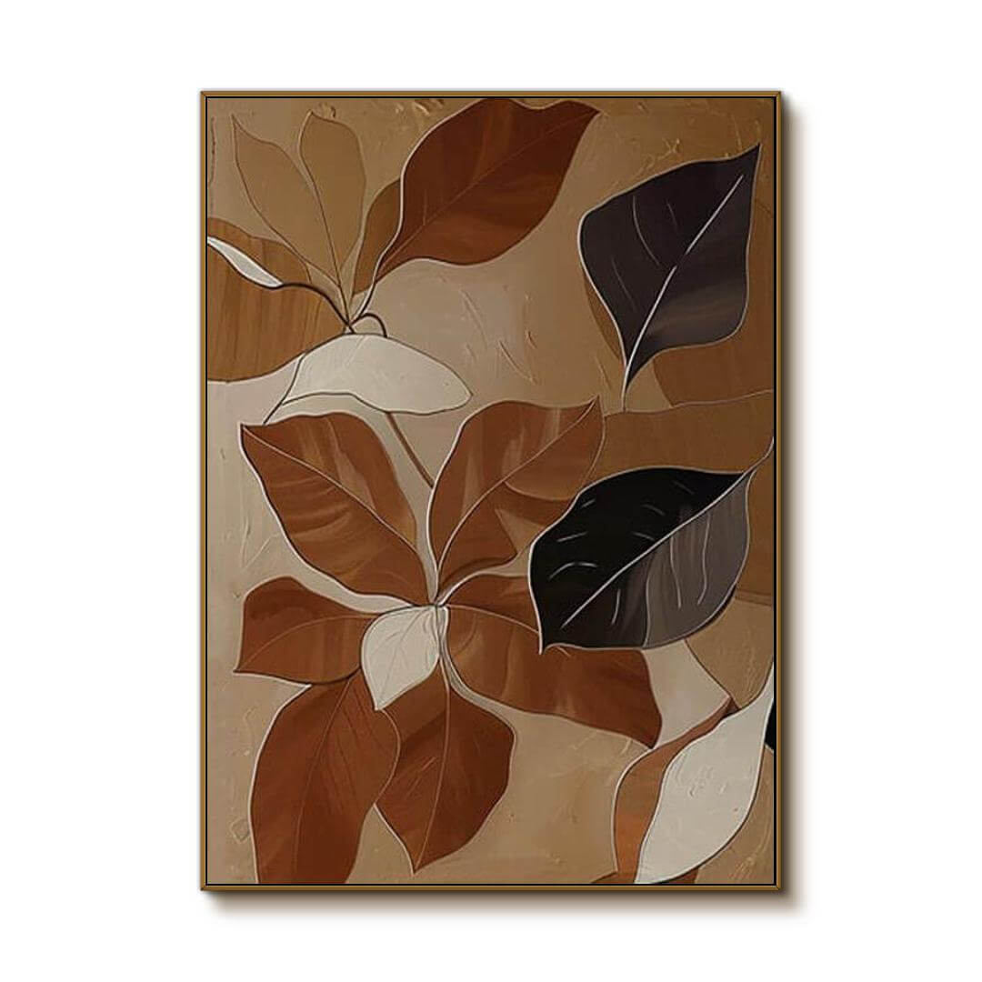 Botanical Textured Wall Art Painting - Autumn Leaves - Hues Art Lab