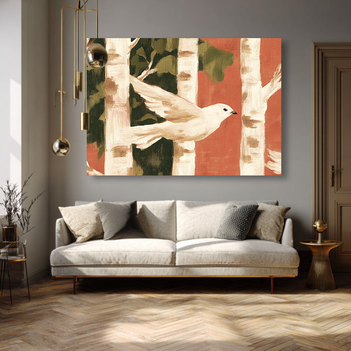 Autumn Messenger minimalist painting with seasonal color and quiet movement