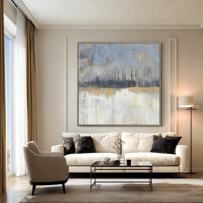 Autumn Riverbank large autumn wall art for natural home decor