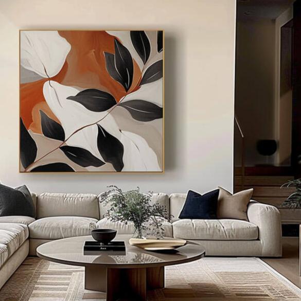 Modern Botanical Canvas Art Painting - Autumn Whispers - Hues Art Lab