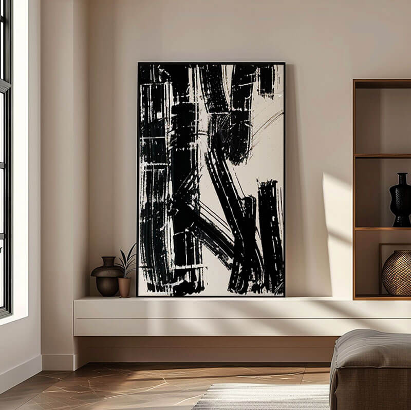 Bamboo - Abstract Botanical Canvas Art Painting - Hues Art Lab