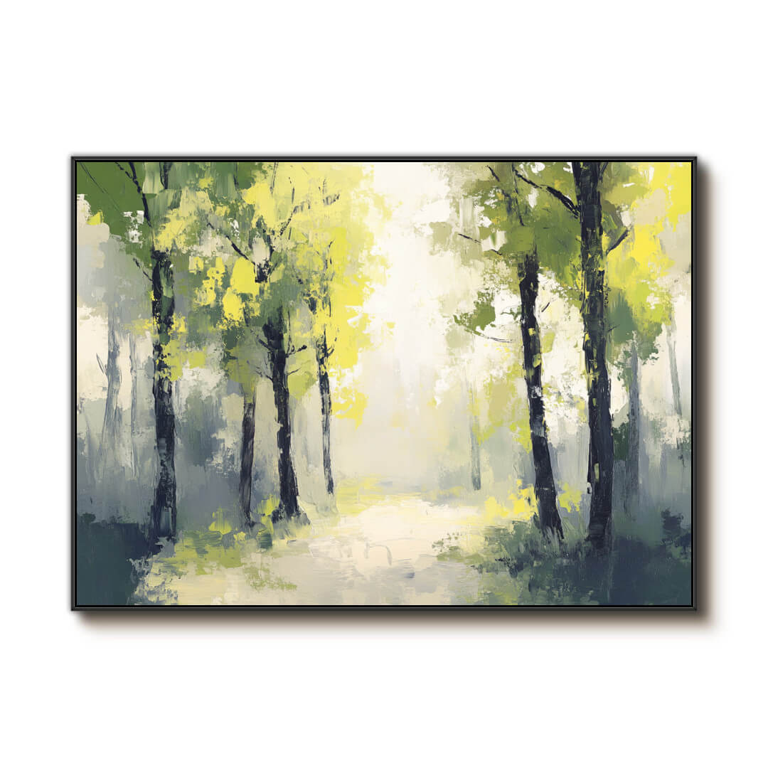 Tranquil Forest Path Oil Painting - Handcrafted Nature-Inspired Art - Be Still I - Hues Art Lab