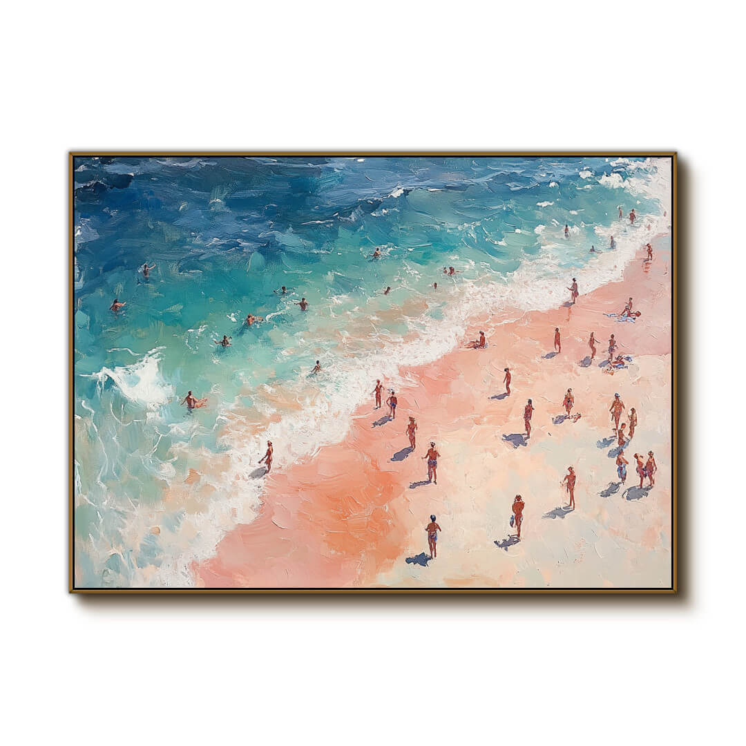 Seascape Abstract Wall Art Painting - Beach Trip I - Hues Art Lab