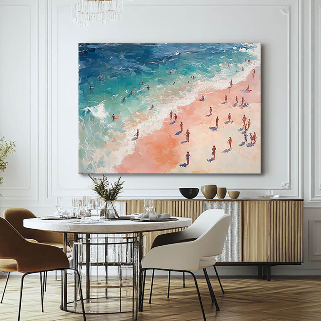 Seascape Abstract Wall Art Painting - Beach Trip I - Hues Art Lab