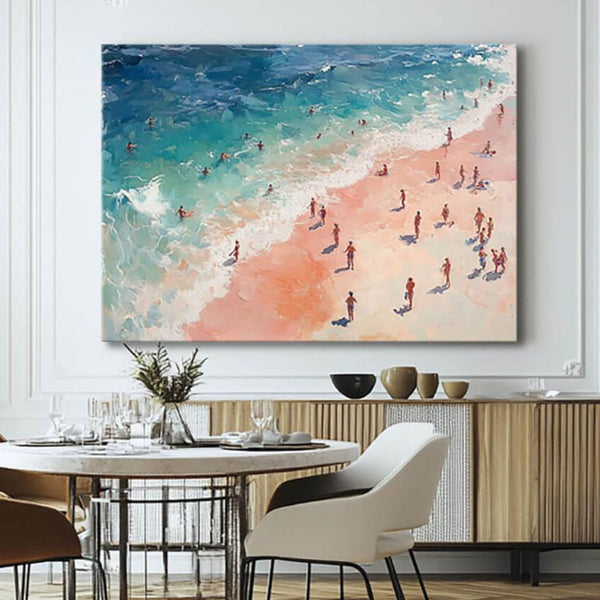 Seascape Abstract Wall Art Painting - Beach Trip I - Hues Art Lab