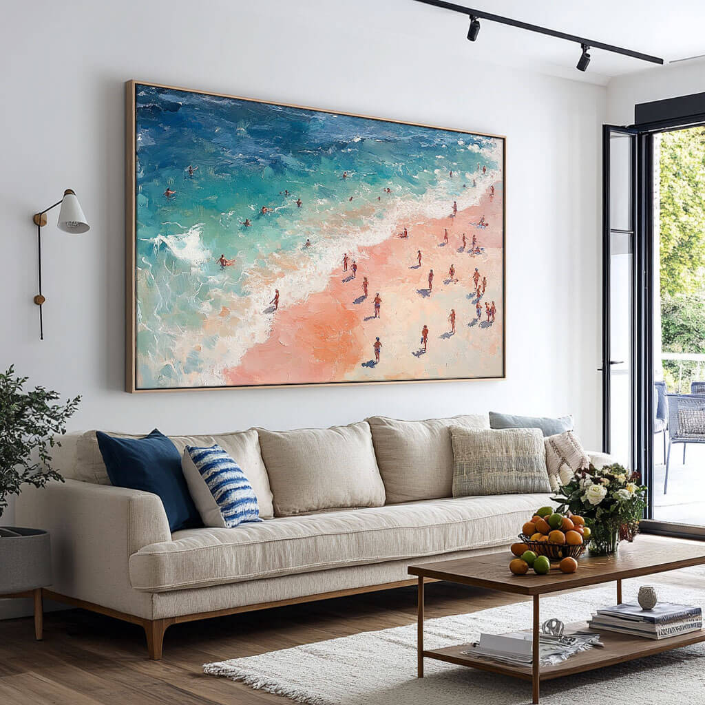 Seascape Abstract Wall Art Painting - Beach Trip I - Hues Art Lab