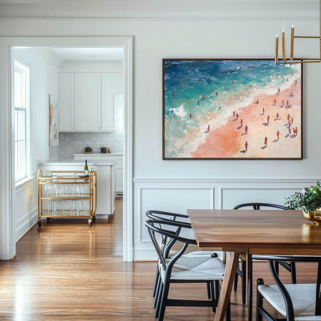 Seascape Abstract Wall Art Painting - Beach Trip I - Hues Art Lab