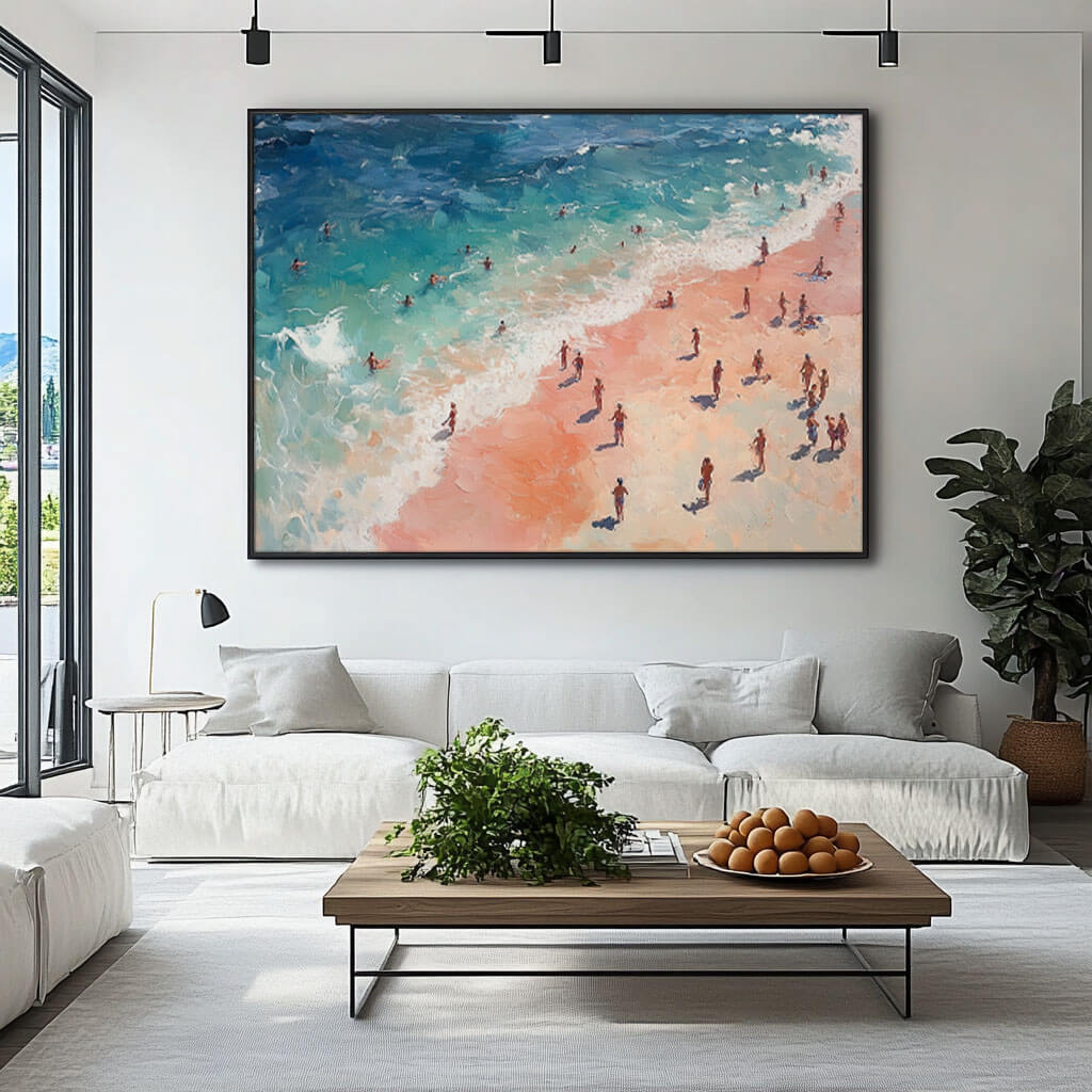 Seascape Abstract Wall Art Painting - Beach Trip I - Hues Art Lab