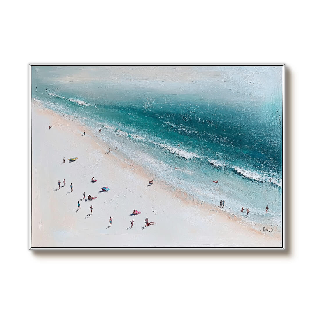 Seascape Abstract Wall Art Painting - Beach Trip - Hues Art Lab