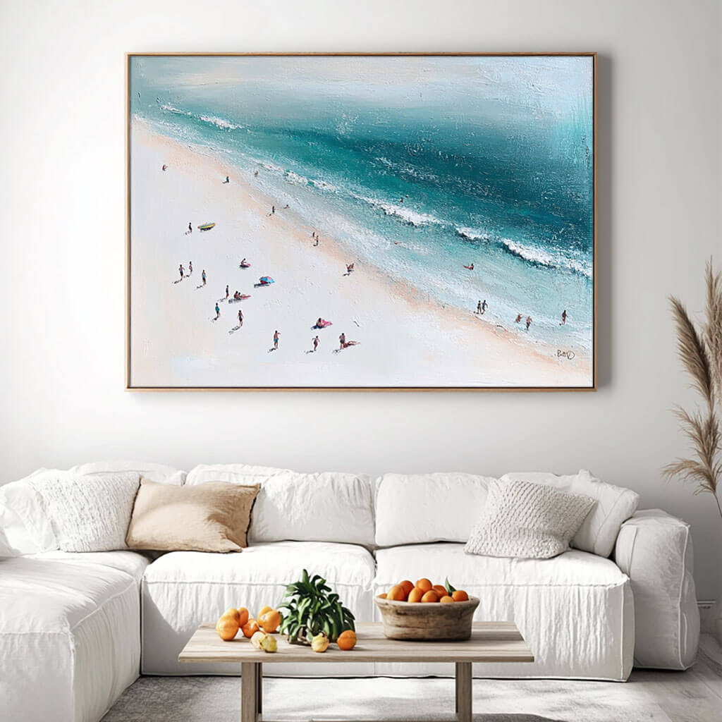 Seascape Abstract Wall Art Painting - Beach Trip - Hues Art Lab