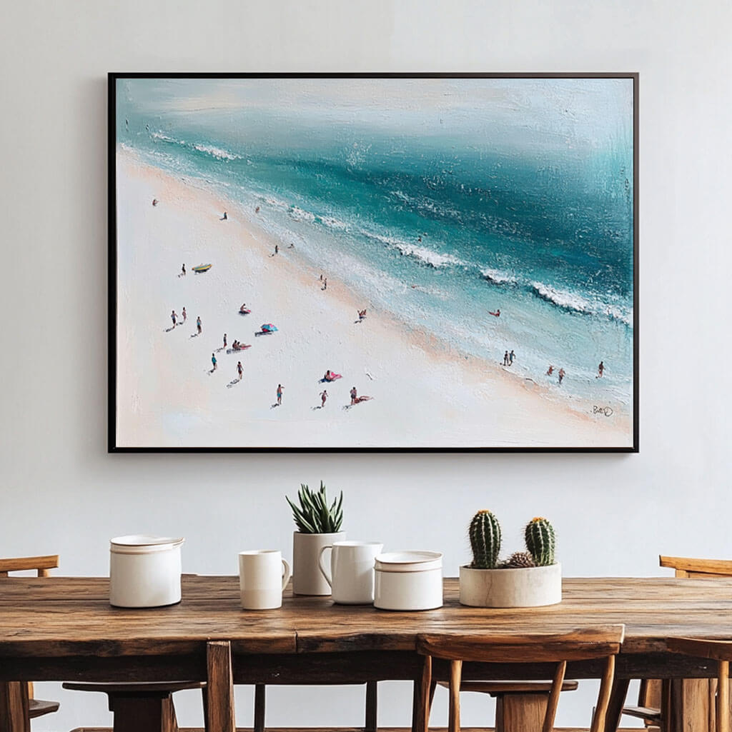 Seascape Abstract Wall Art Painting - Beach Trip - Hues Art Lab