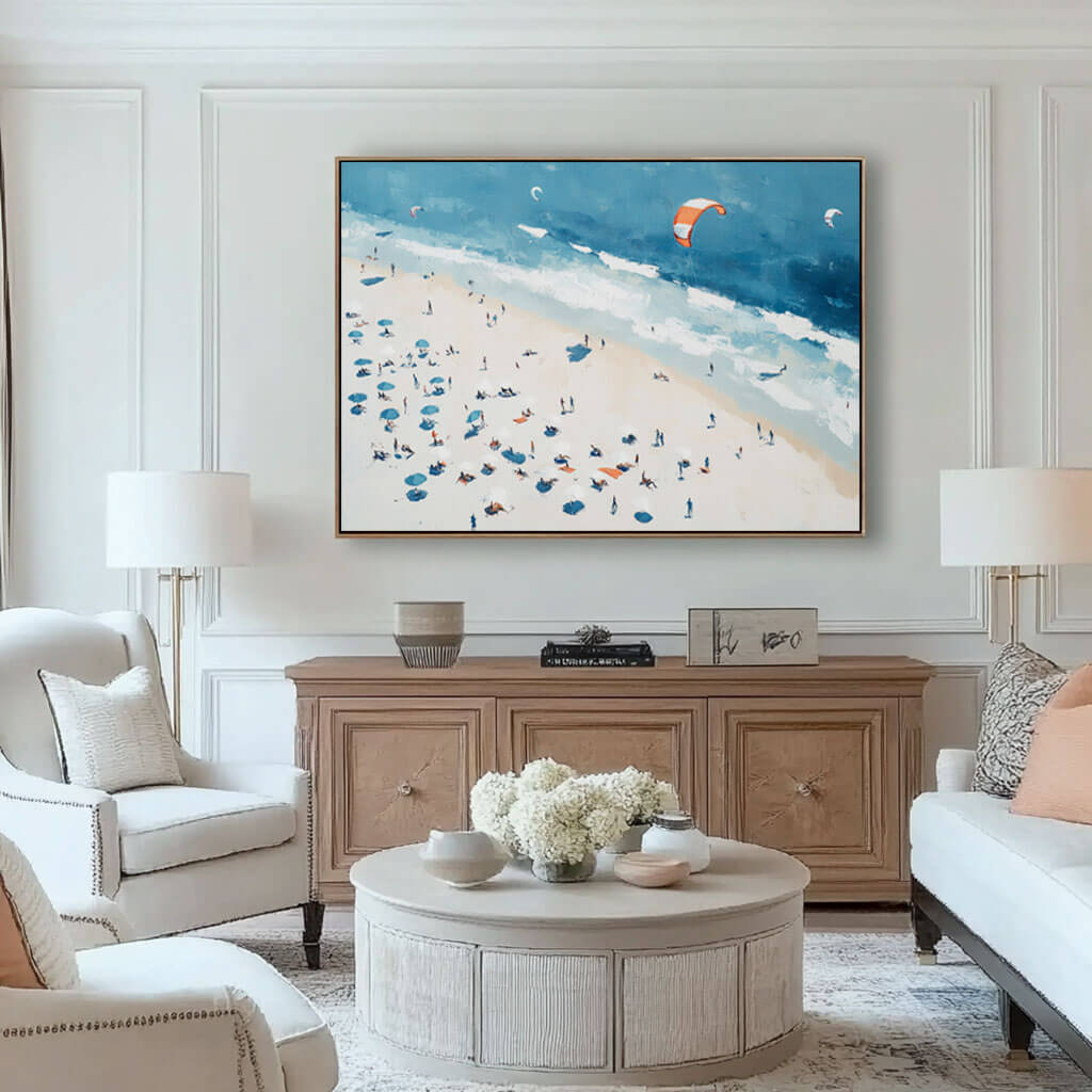 Large Seascape Canvas Art - Beach Week - Hues Art Lab