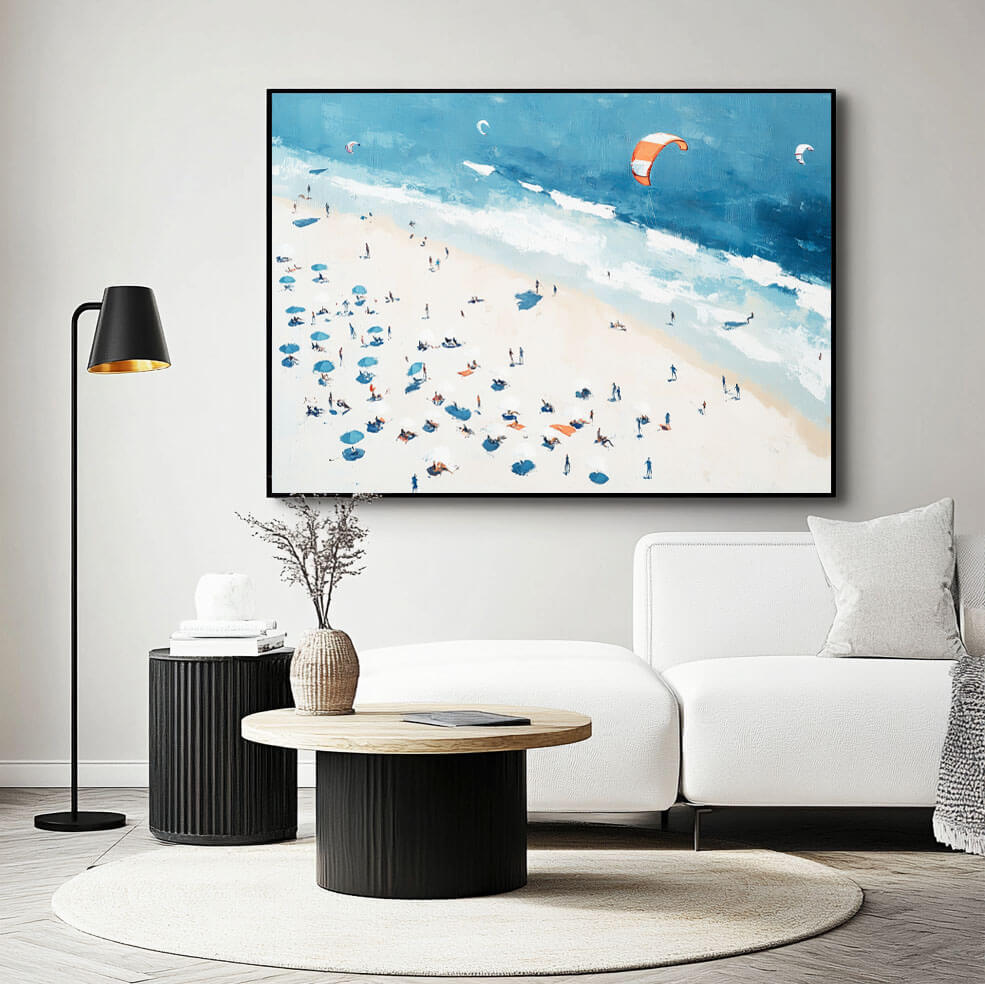 Large Seascape Canvas Art - Beach Week - Hues Art Lab