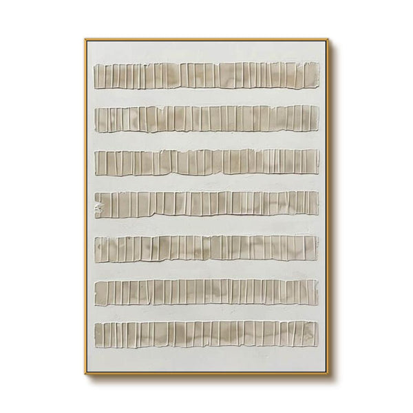 Modern Wabi Sabi Textured Wall Art - Beige Rhythms - Hues Art Lab