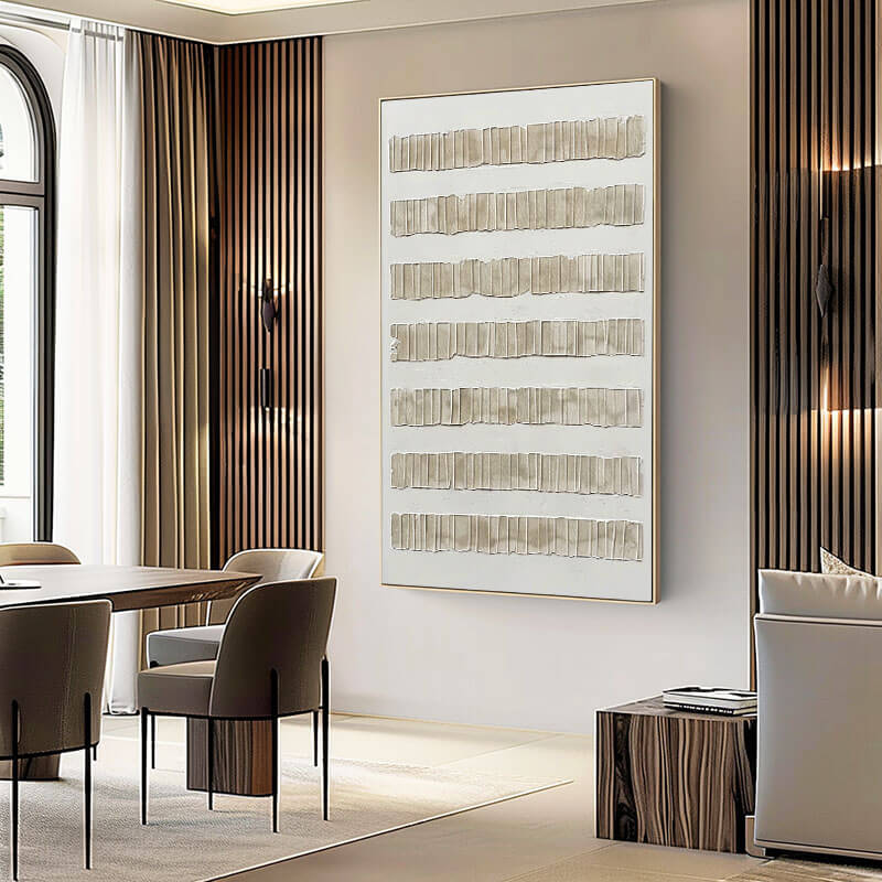 Modern Wabi Sabi Textured Wall Art - Beige Rhythms - Hues Art Lab