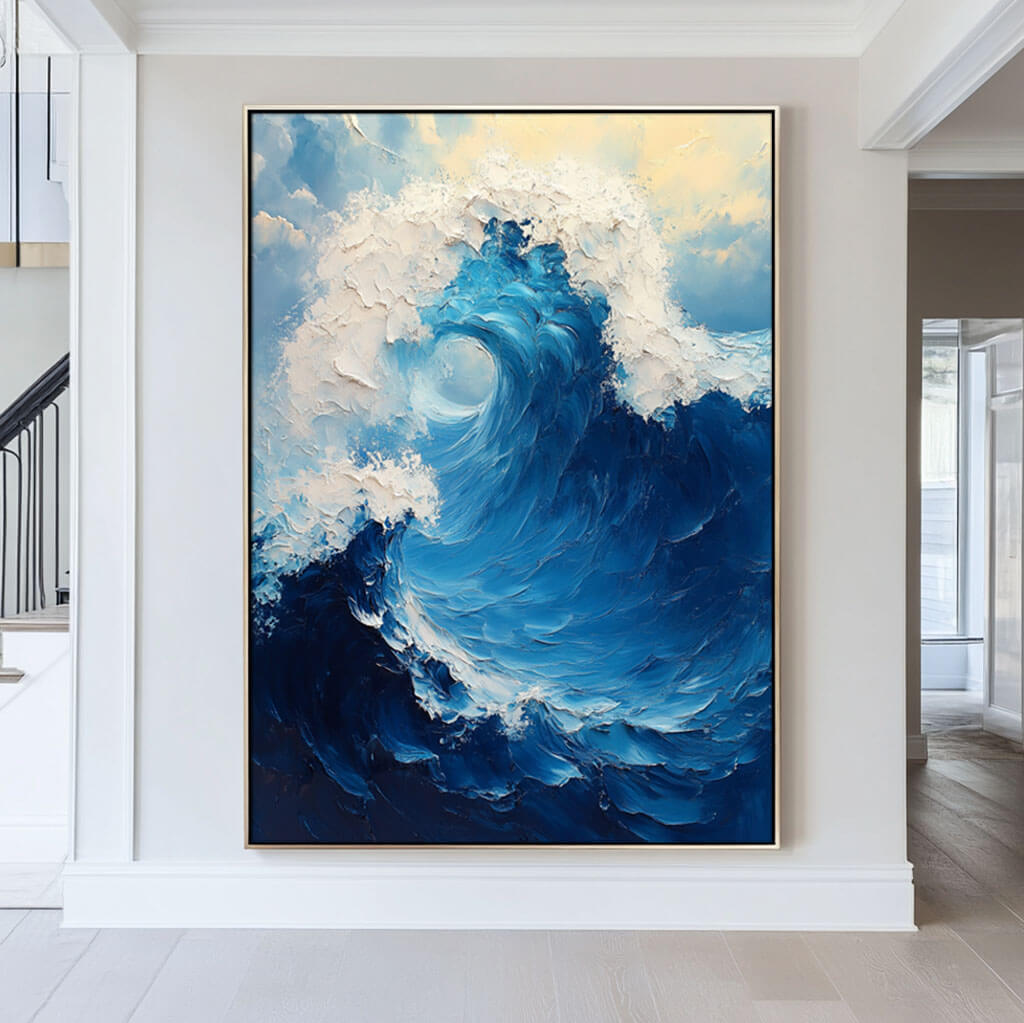 Seascape Wall Art Painting - Big Wave - Hues Art Lab