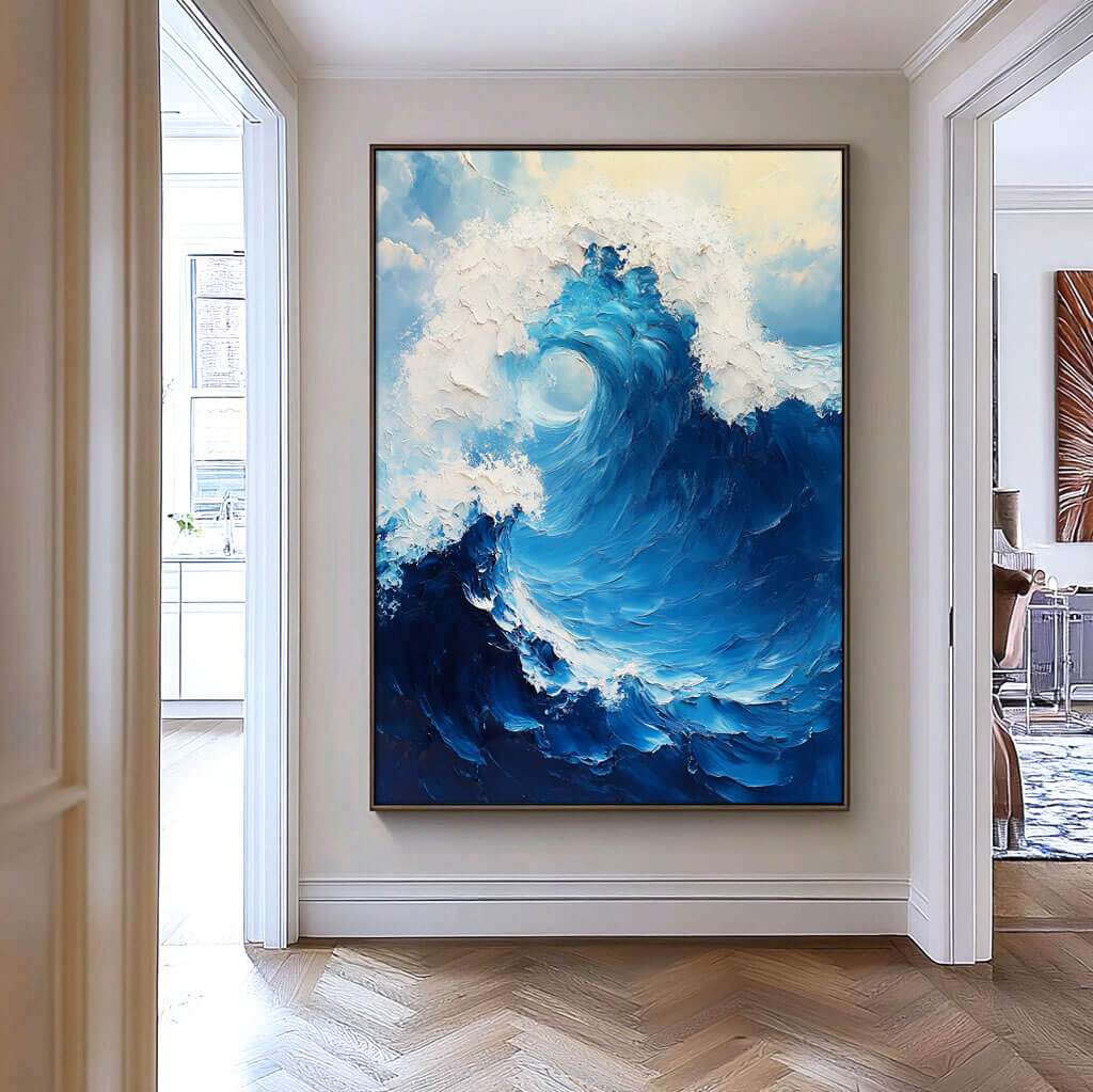 Seascape Wall Art Painting - Big Wave - Hues Art Lab