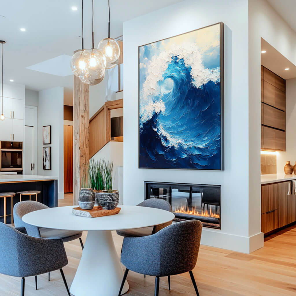 Seascape Wall Art Painting - Big Wave - Hues Art Lab