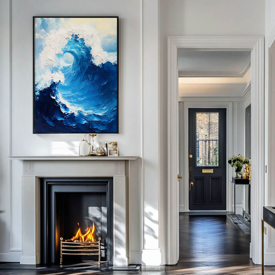 Seascape Wall Art Painting - Big Wave - Hues Art Lab