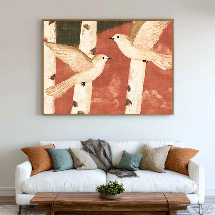 Birch Forest Duet large forest wall art for natural home decor