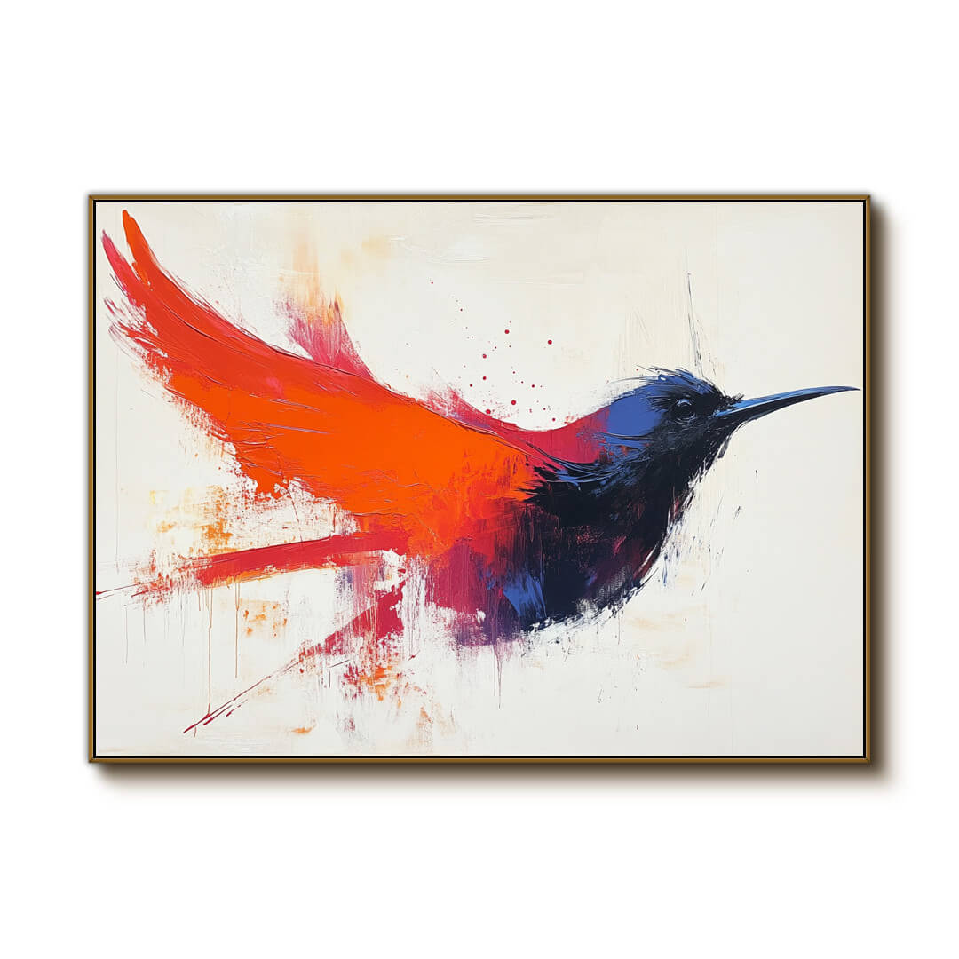 Abstract Canvas Art Painting - Bird in Flight - Hues Art Lab