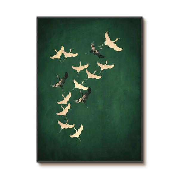 Abstract Flying Birds Acrylic Oil Painting on Canvas - Large Elegant Wall Art for Living Room and Bedroom - Birds in Flight - Hues Art Lab