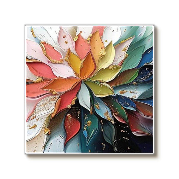 Floral Textured Abstract Art Painting - Blooming Flowers - Hues Art Lab