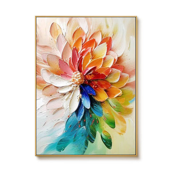 Floral Textured Abstract Art Painting - Blooming Flowers I - Hues Art Lab