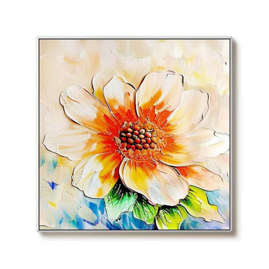 Floral Abstract Canvas Art - Blooming Flowers II - Hues Art Lab