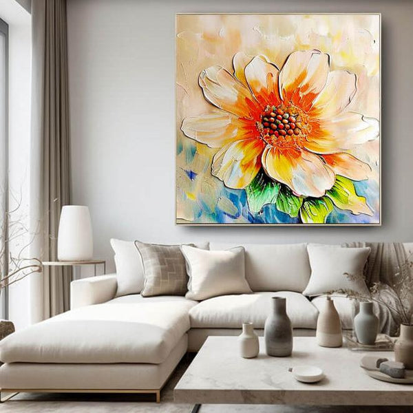 Floral Abstract Canvas Art - Blooming Flowers II - Hues Art Lab