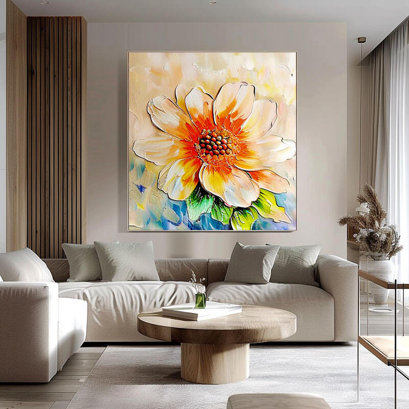 Floral Abstract Canvas Art - Blooming Flowers II - Hues Art Lab