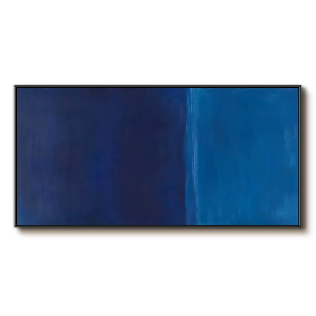 Modern Blue Gradient Artwork - Elegant Large Abstract Painting - Blue and Blue - Hues Art Lab