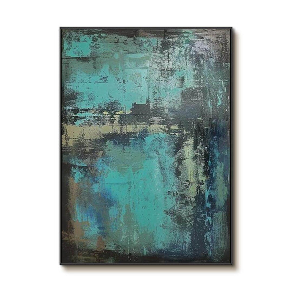 Original Wabi Sabi Abstract Art - Blue Reverie - Hues Art Lab