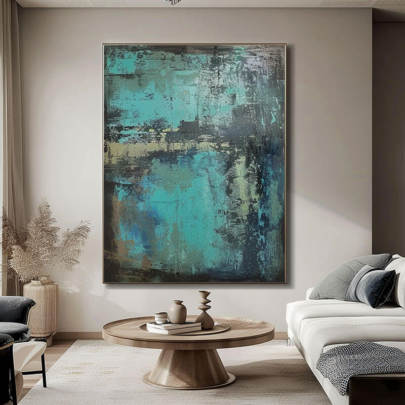 Original Wabi Sabi Abstract Art - Blue Reverie - Hues Art Lab