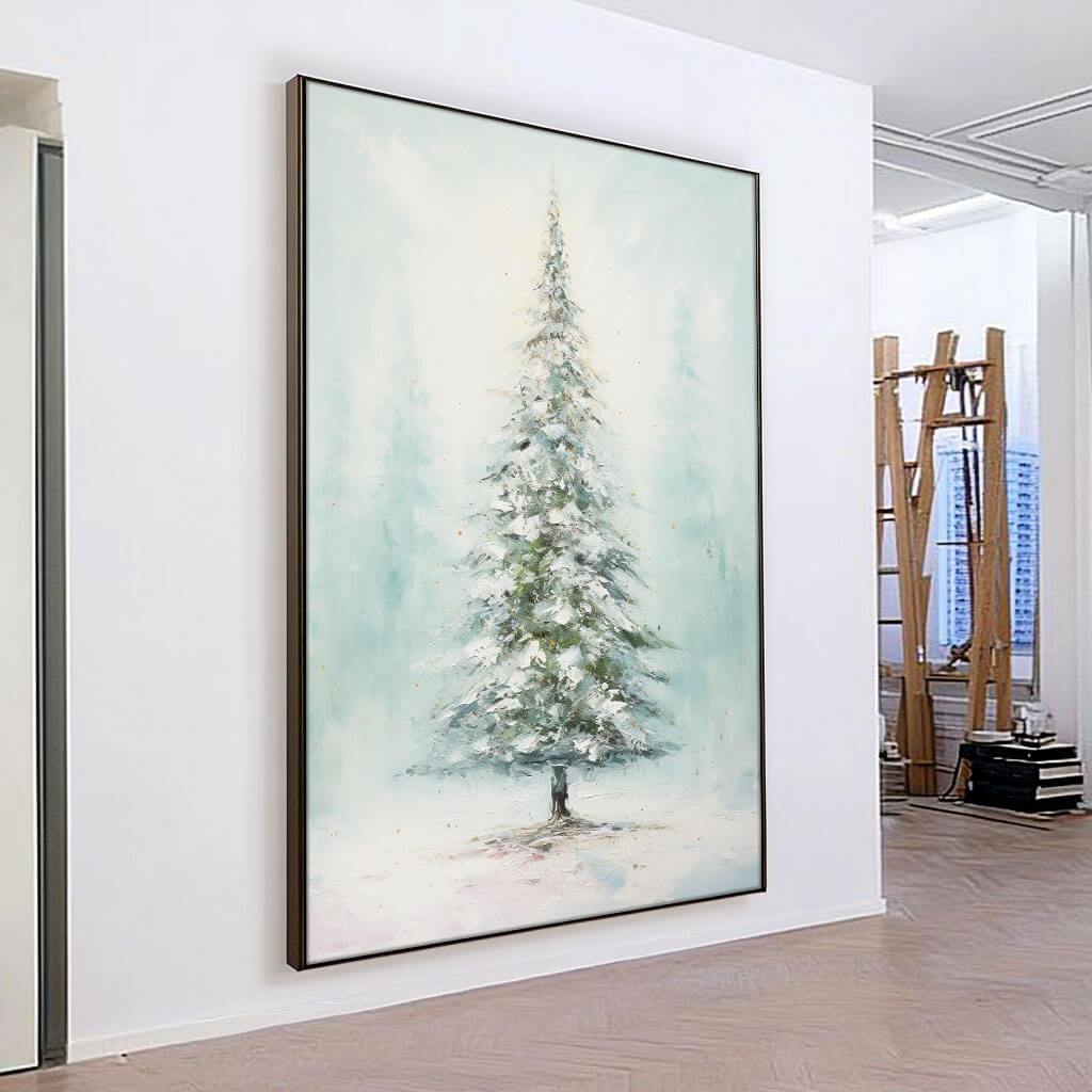 Green Wall Art Painting - Blue Spruce - Hues Art Lab