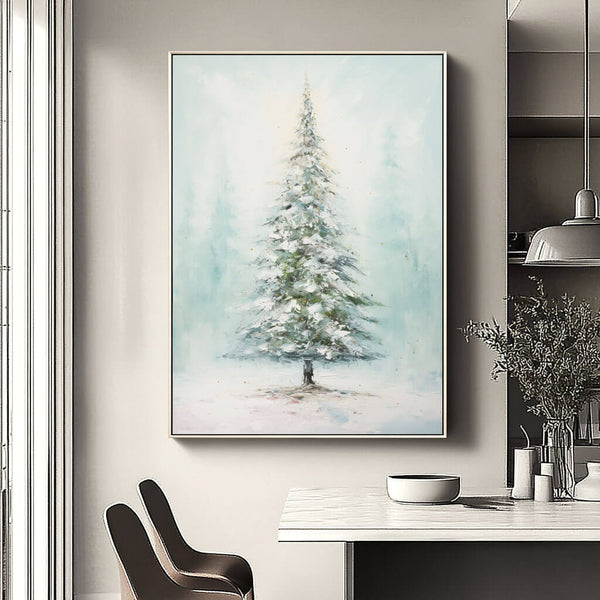 Green Wall Art Painting - Blue Spruce - Hues Art Lab